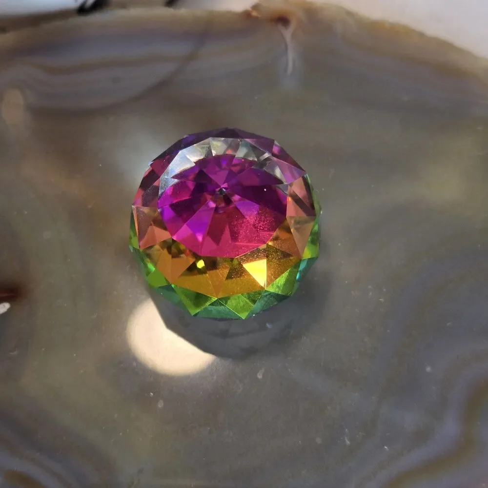 Swarovski Crystal Society SCS Black Swan Logo Faceted Crystal Ball Paperweight